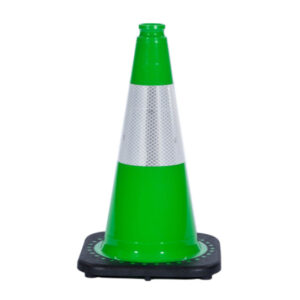 Traffic Cone - 18", Lime Green, Reflective