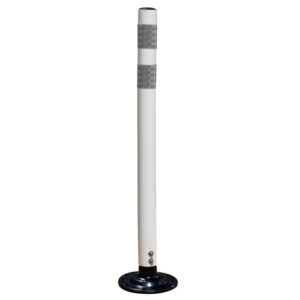 Delineator Post – 36”, White, Reflective, c/w “Boomerang” Base