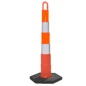 Channelizer – 42”, Ring Top, c/w 15 lb Base, Reflective