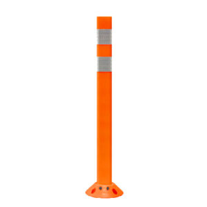 Cloverleaf Delineator Post - 36", Orange, HIP Reflective