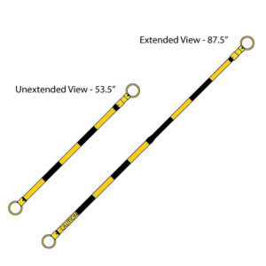 Cone Bar – 6’ Black/Yellow, Reflective