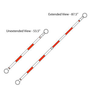 Cone Bar – 6’ Orange/White, Reflective