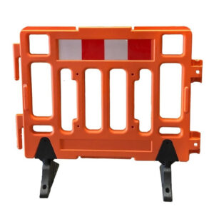 Fence Panel – c/w Legs, Orange, Plastic, Reflective