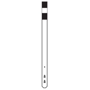 Guidepost – 66”, White c/w Black Top, 1 Stripe