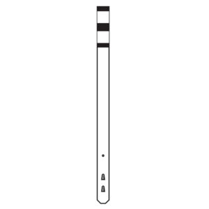 Flexible Steel Guidepost – 66", White w/ Black Top, 2 Stripe