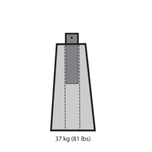 Concrete Base – 37 kg., For 1.75” Square Post
